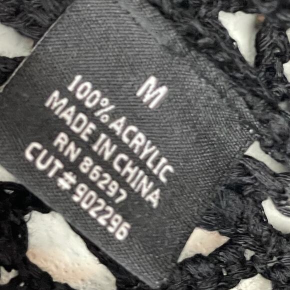 Vertigo Black Crochet Knit Top Size M Grunge Fairy Boho‎ Festival Cover Up - Picture 6 of 6